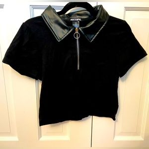 Black quarter-zip shirt